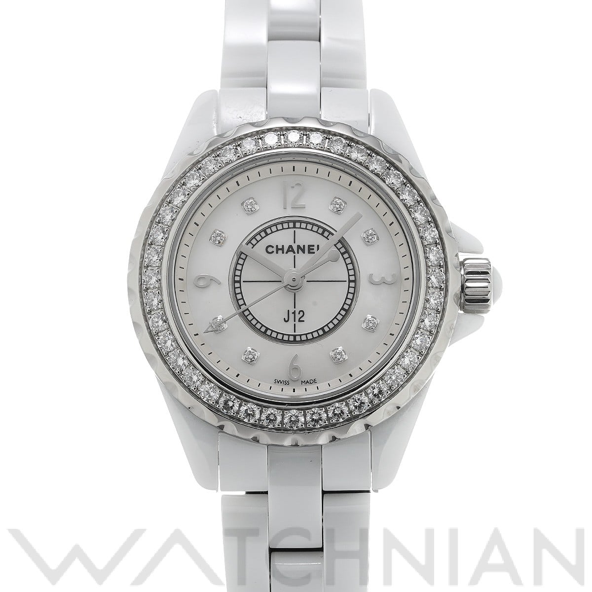 シャネル / CHANEL J12 29MM H2572 ホワイトシェル/ダイヤモンド レディース 時計 【中古】【wristwatch】