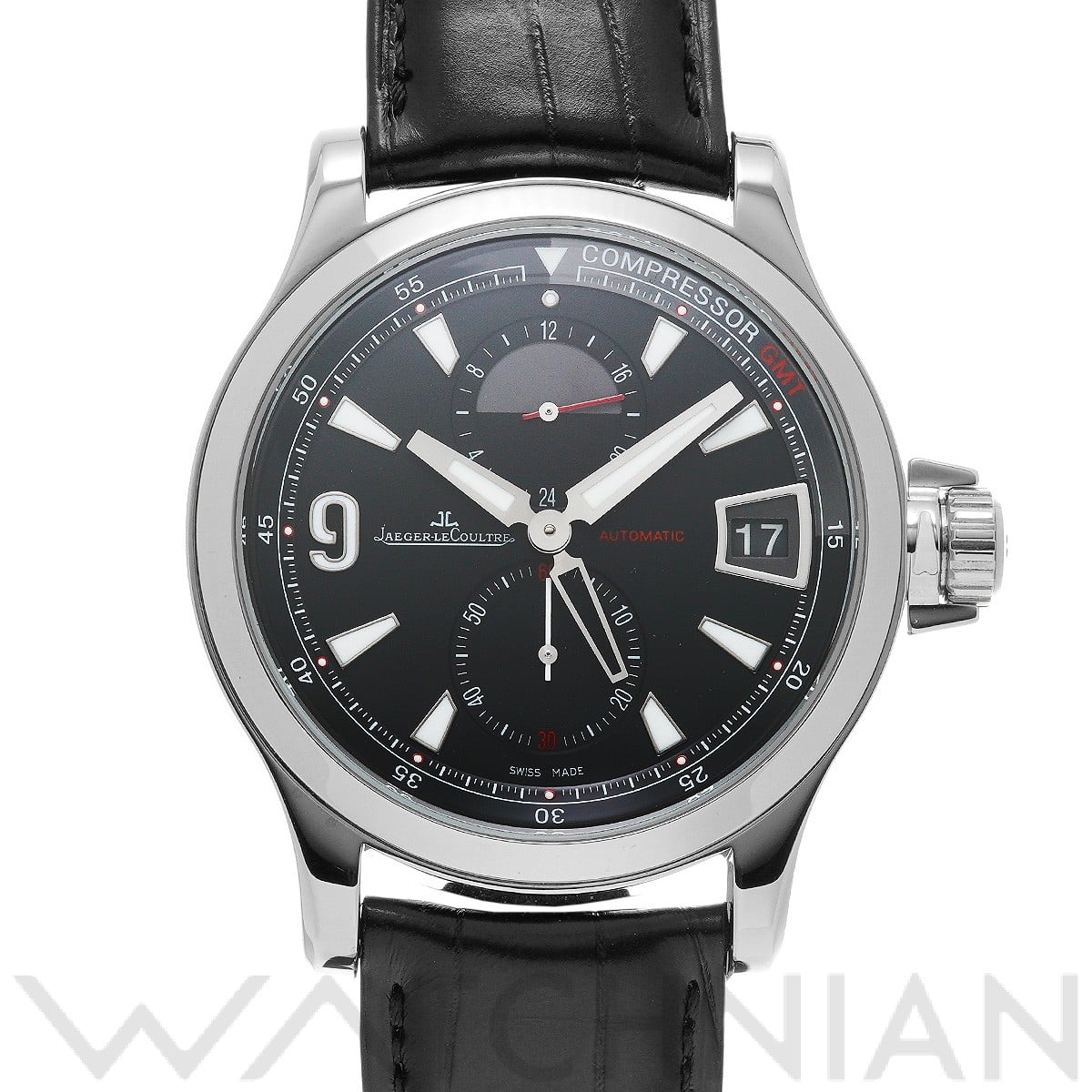 ジャガー ルクルト マスター コンプレッサー GMT Q1738471 ブラック メンズ 時計 【中古】【wristwatch】