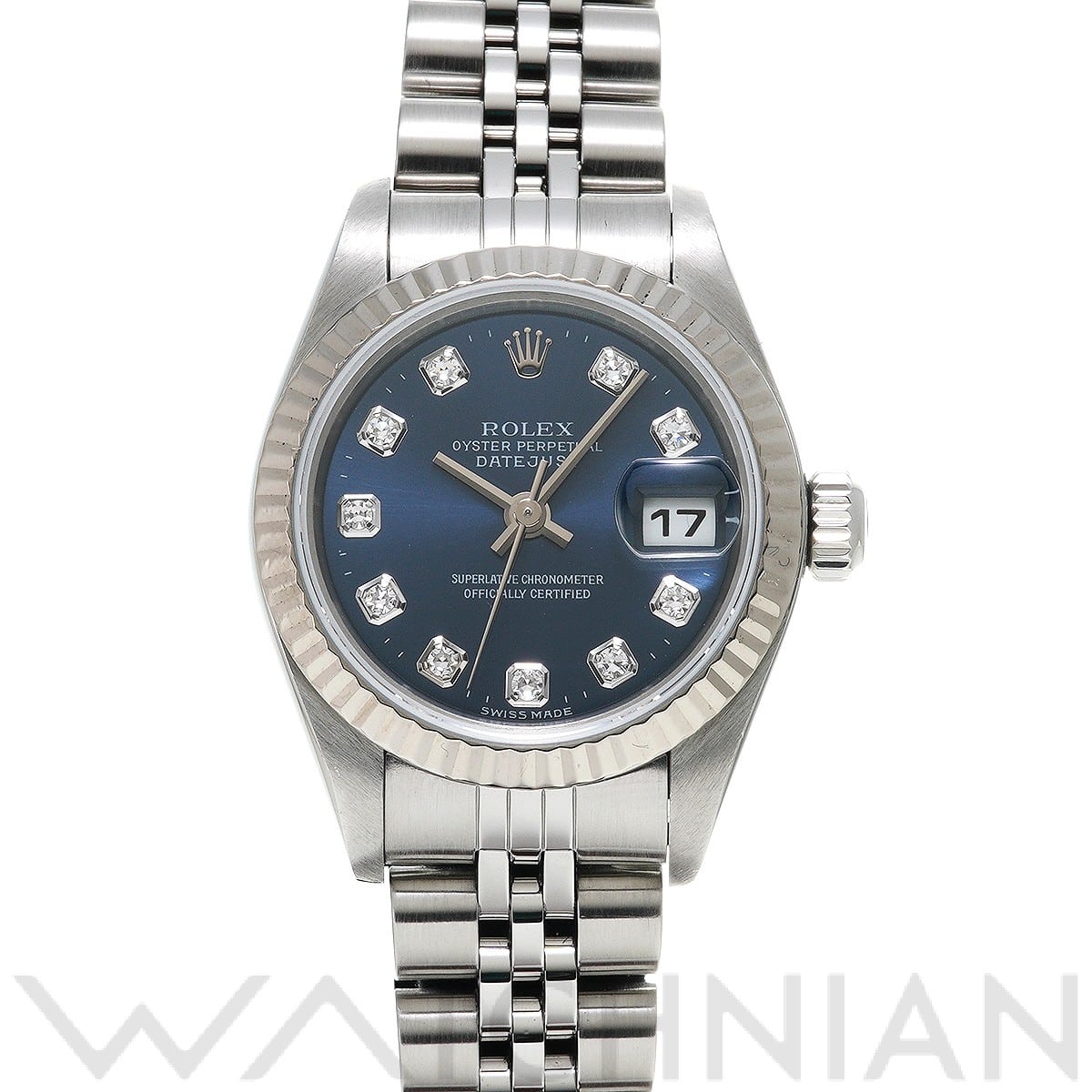 ロレックス デイトジャスト 79174G ブルー/ダイヤモンド レディース 時計 【中古】【wristwatch】