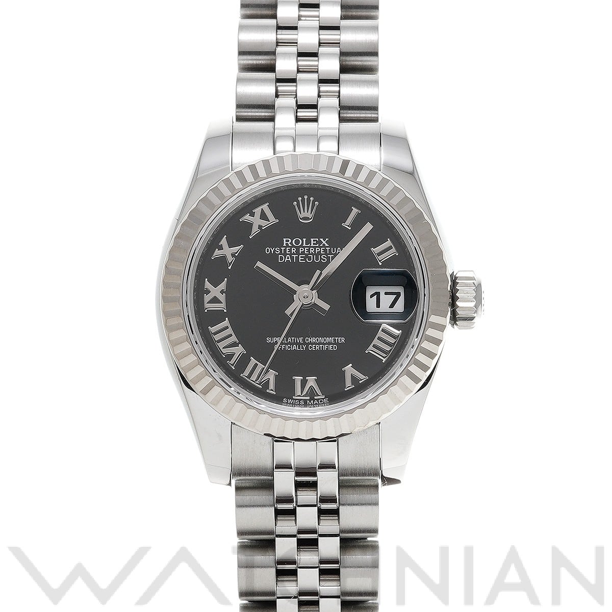 ロレックス レディ デイトジャスト 26 179174 ブラック レディース 時計 【中古】【wristwatch】