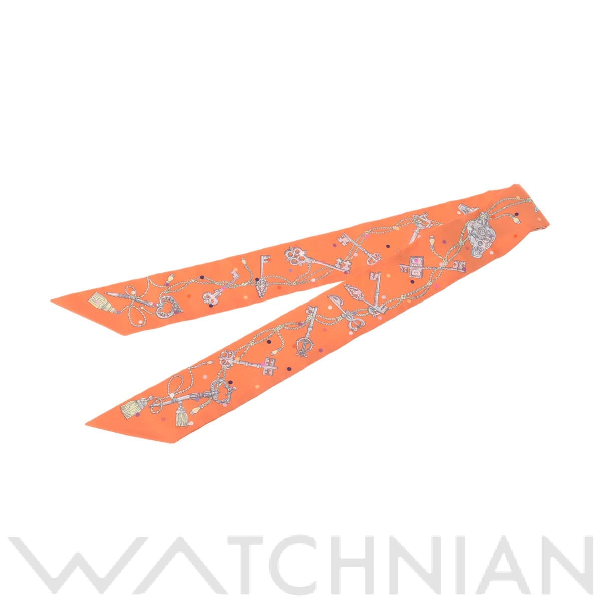 エルメス / HERMES ツイリー LES CLES Ａ POIS アプリコット/グリスアシエ 063871S 06 シルク100％ レディース 【新品】【other】