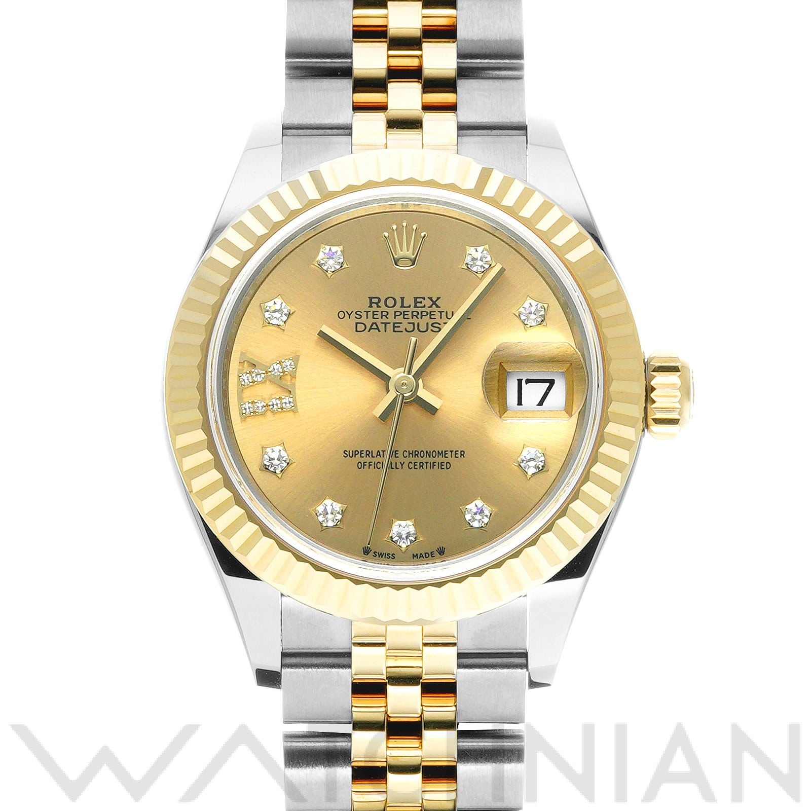 ロレックス レディ デイトジャスト 28 279173G シャンパン/ダイヤモンド レディース 時計 【未使用】【wristwatch】