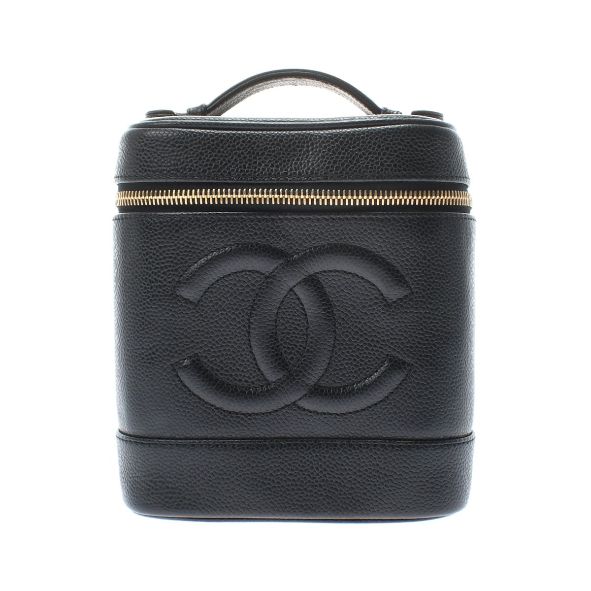 シャネル バニティ 黒/ゴールド金具 A01998 キャビアスキン レディース バッグ 【中古】【bag】