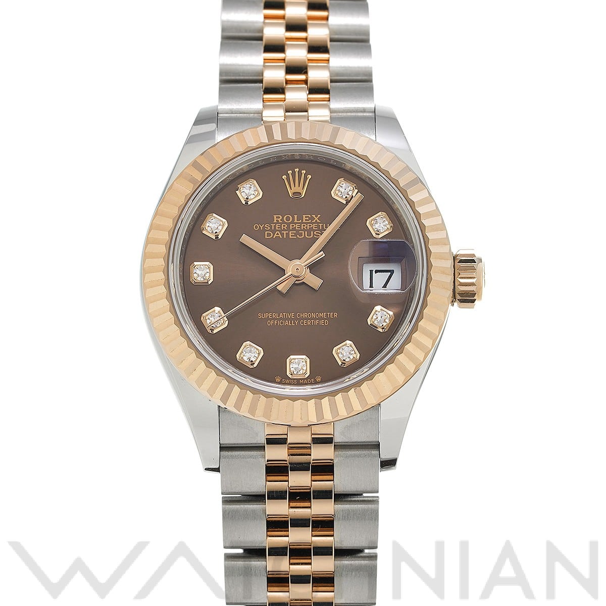 ロレックス レディ デイトジャスト 28 279171G チョコレートブラウン/ダイヤモンド レディース 時計 【中古】【wristwatch】