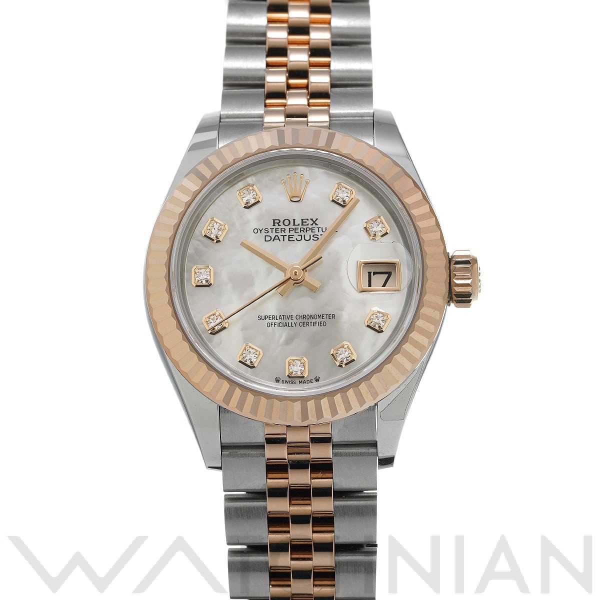 ロレックス レディ デイトジャスト 28 279171NG ホワイトシェル/ダイヤモンド レディース 時計 【中古】【wristwatch】