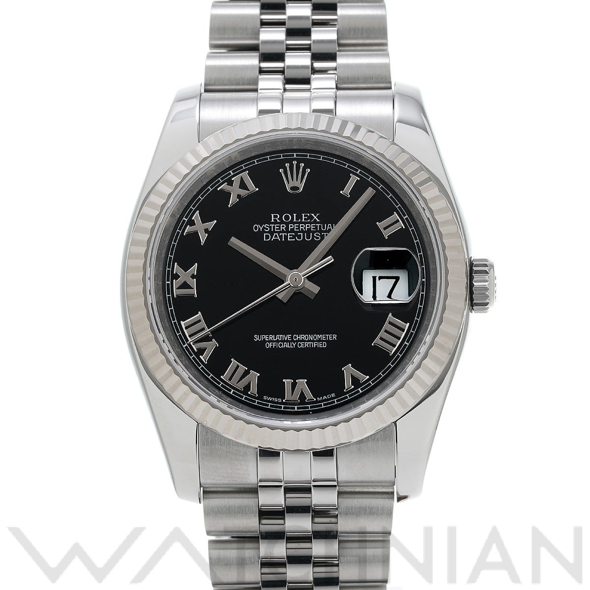 ロレックス デイトジャスト 36 116234 ブラック メンズ 時計 【中古】【wristwatch】