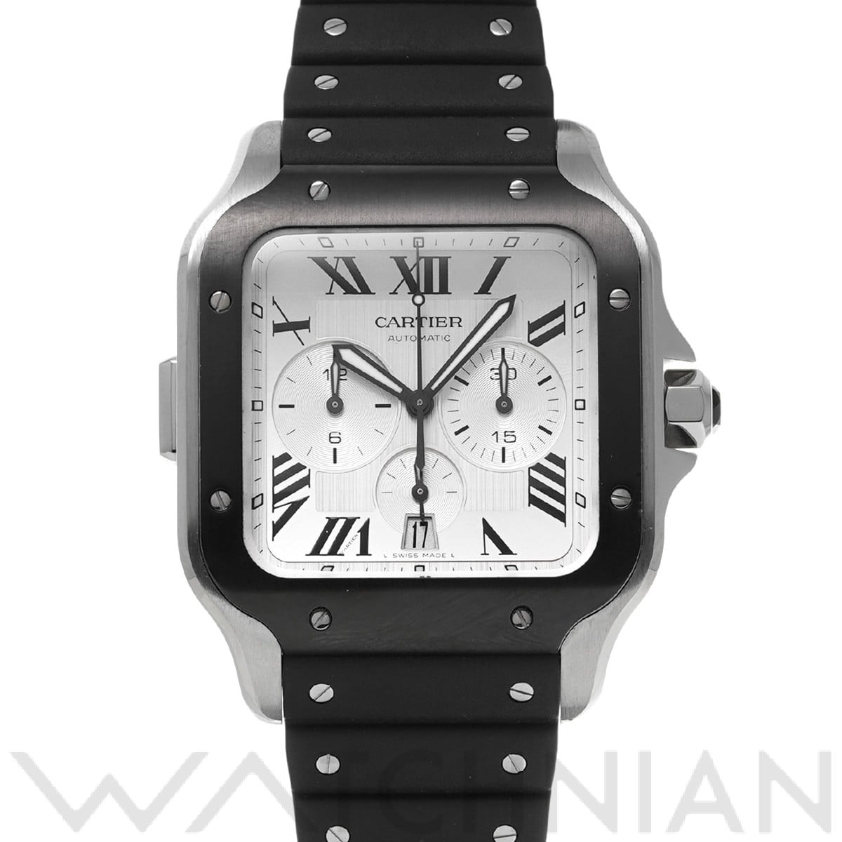 サントス ドゥ カルティエ クロノグラフ XL WSSA0017 シルバー カルティエ CARTIER メンズ 【中古】