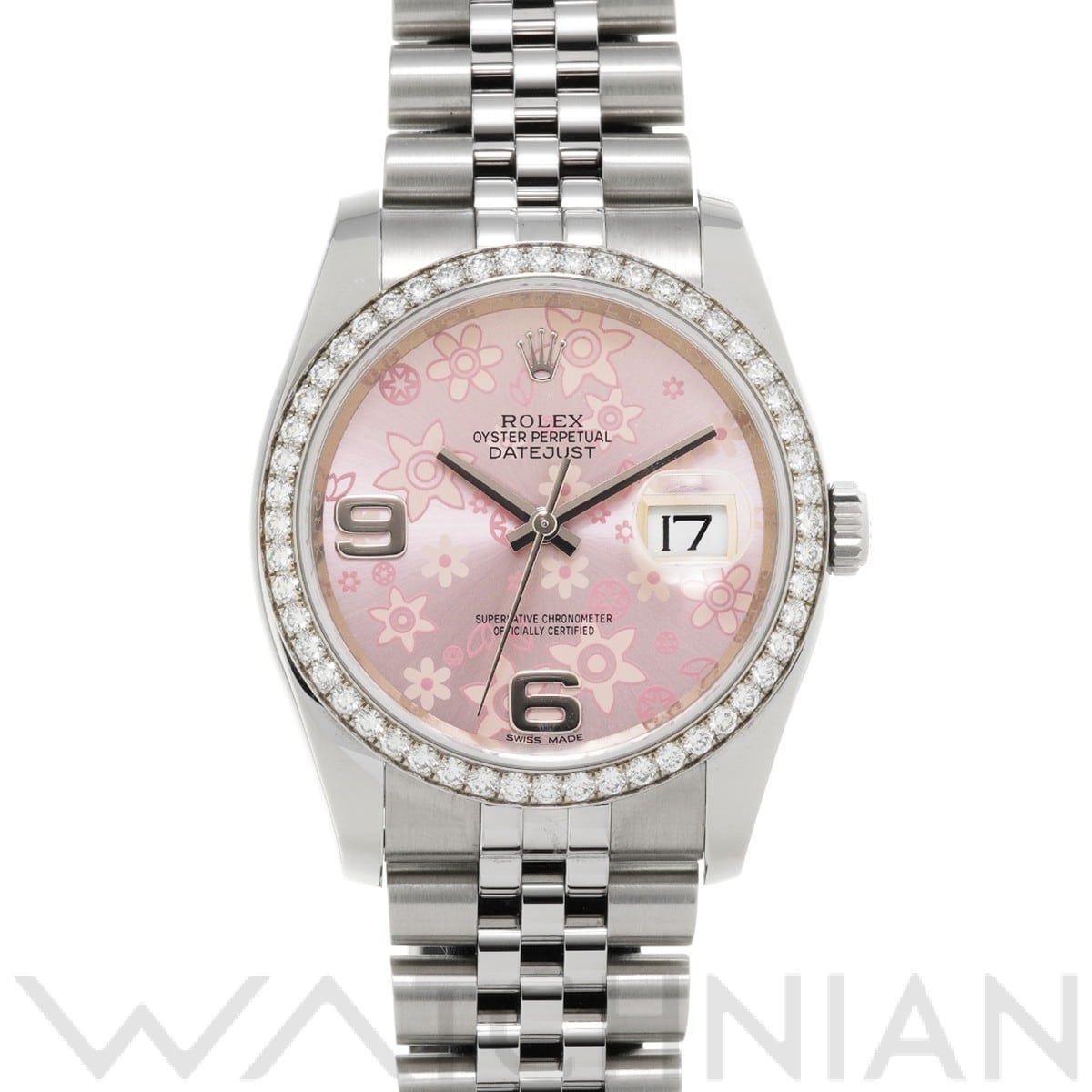 ロレックス デイトジャスト 36 116244 ピンクフラワー メンズ 時計 【中古】【wristwatch】