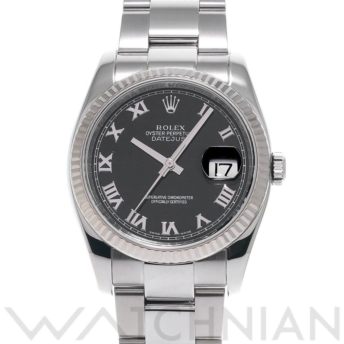 ロレックス デイトジャスト 36 116234 ブラック メンズ 時計 【中古】【wristwatch】