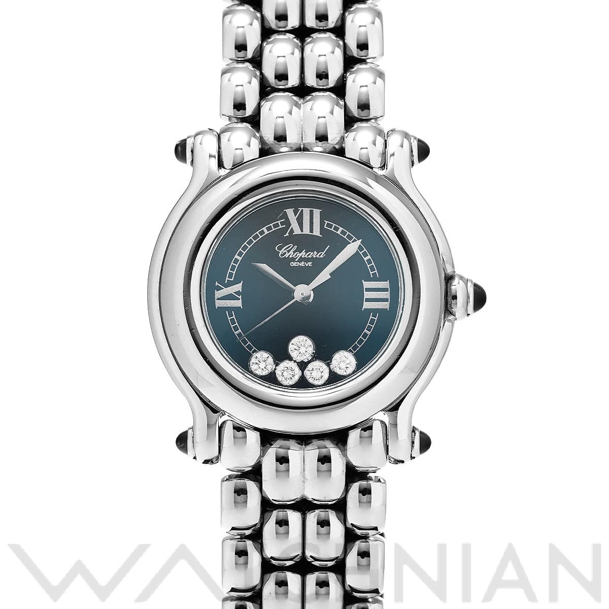 ショパール ハッピースポーツ 27/8250-23 ネイビー/ダイヤモンド レディース 時計 【中古】【wristwatch】