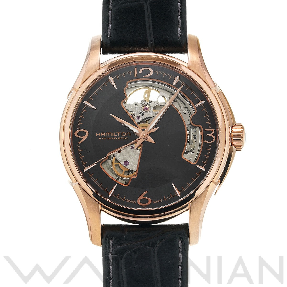 ハミルトン ジャズマスター オープンハート オート H32575735 ブラック メンズ 時計 【中古】【wristwatch】