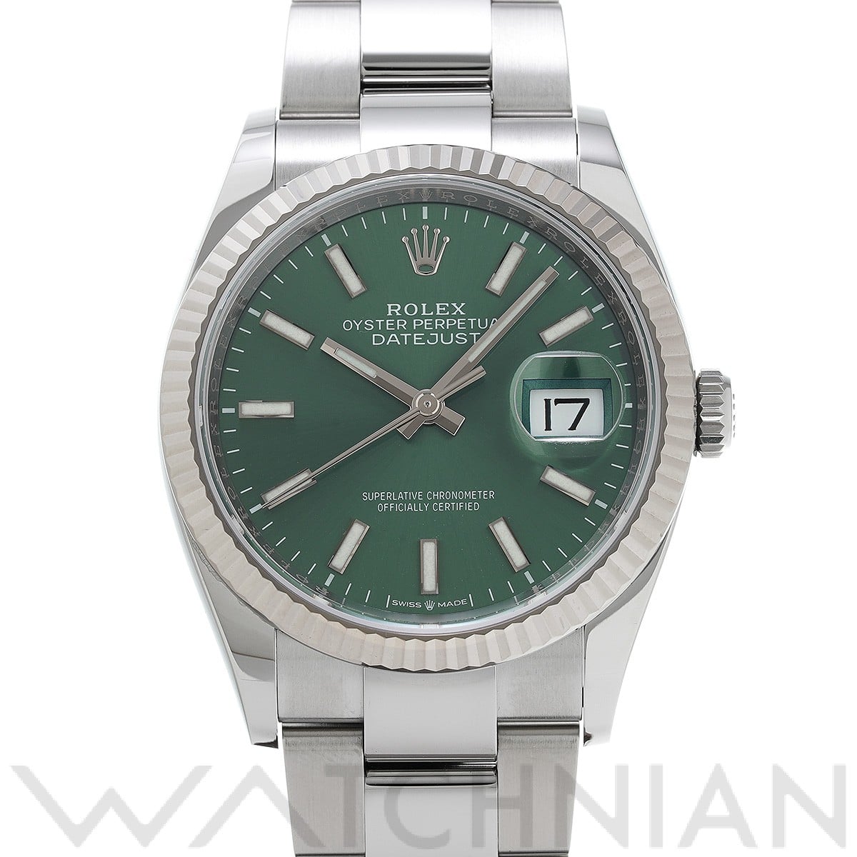 ロレックス デイトジャスト 36 126234 ミントグリーン メンズ 時計 【中古】【wristwatch】