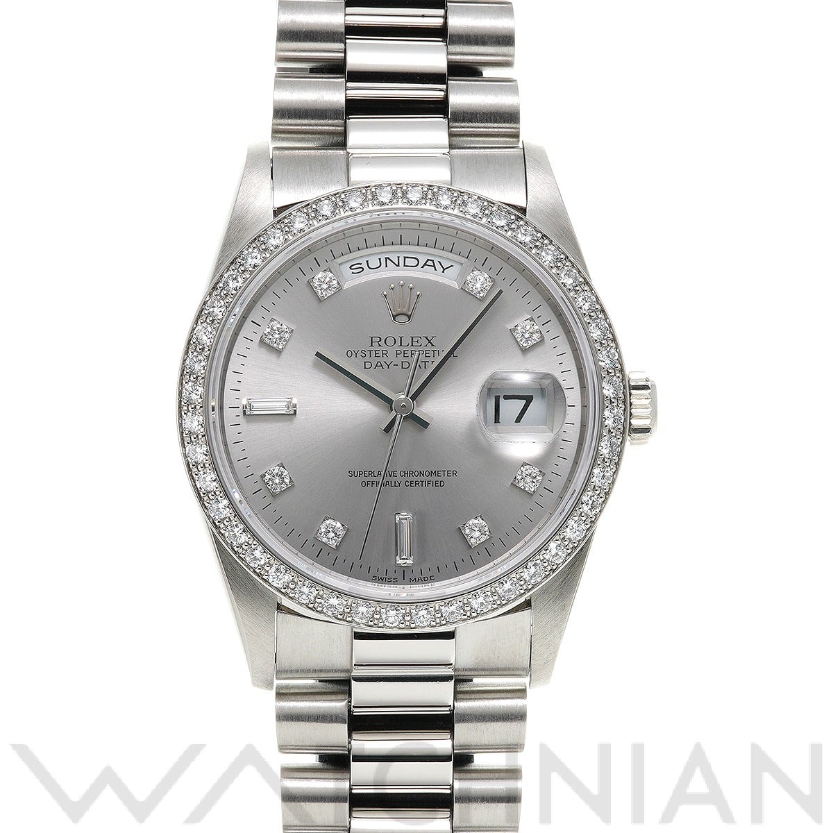 ロレックス デイデイト 18346A グレー/ダイヤモンド メンズ 時計 【中古】【wristwatch】