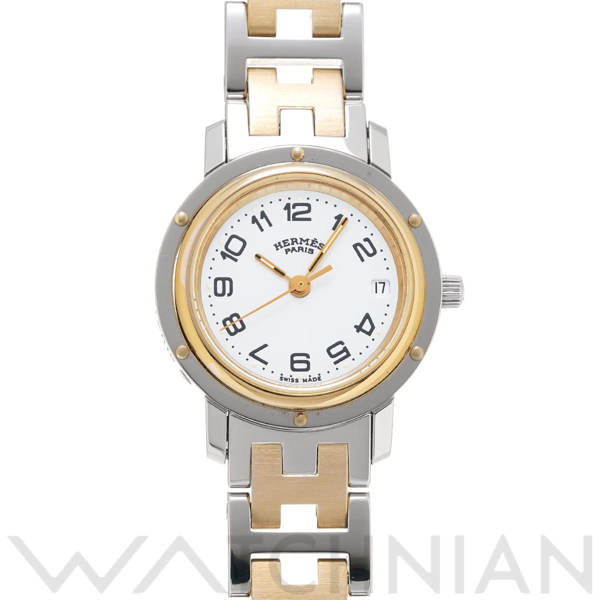 【HERMES】エルメス クリッパー レディース 腕時計 ホワイト エルメス クリッパー CP1.321 ホワイトシェル レディース 時計