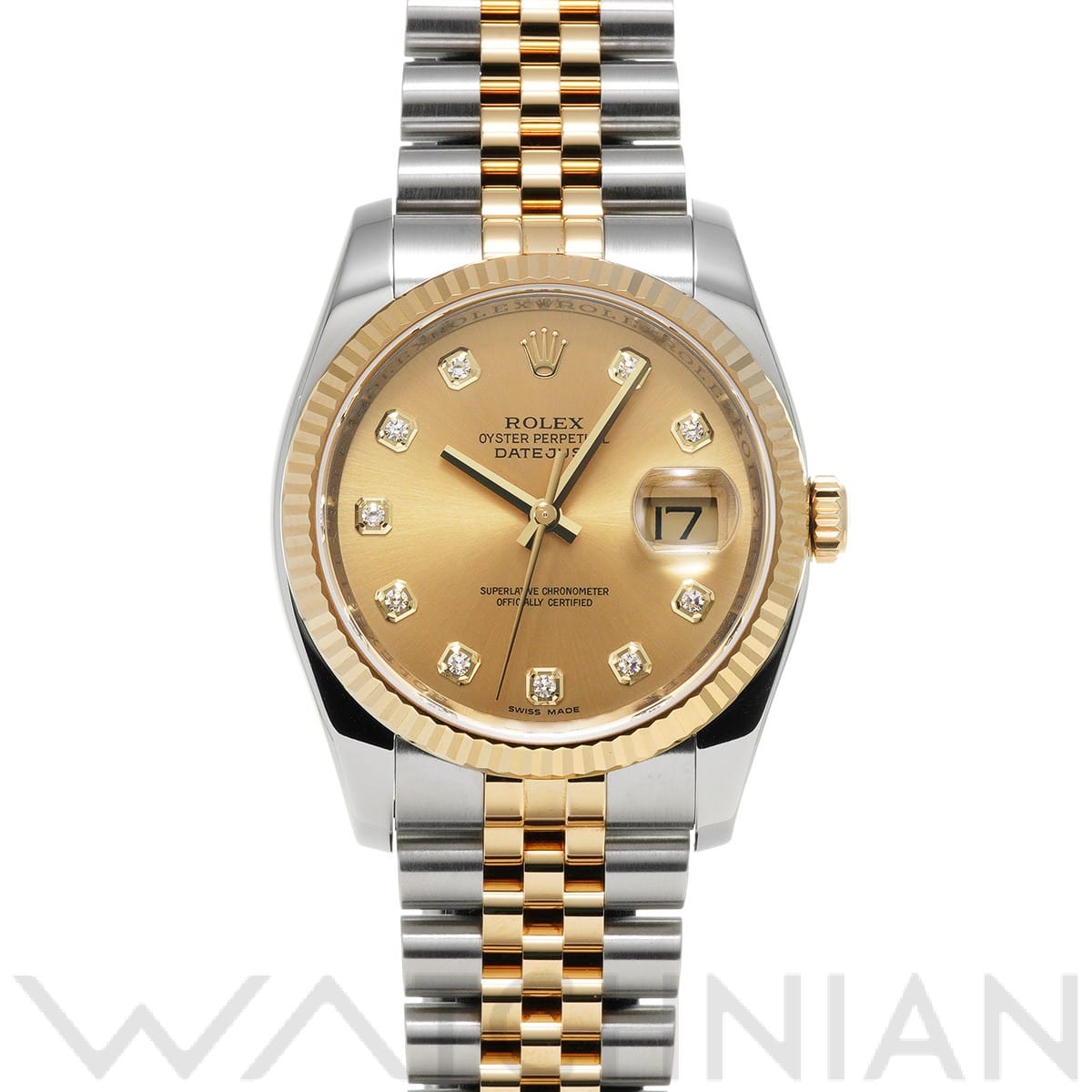 ロレックス デイトジャスト 36 116233G シャンパン/ダイヤモンド メンズ 時計 【中古】【wristwatch】