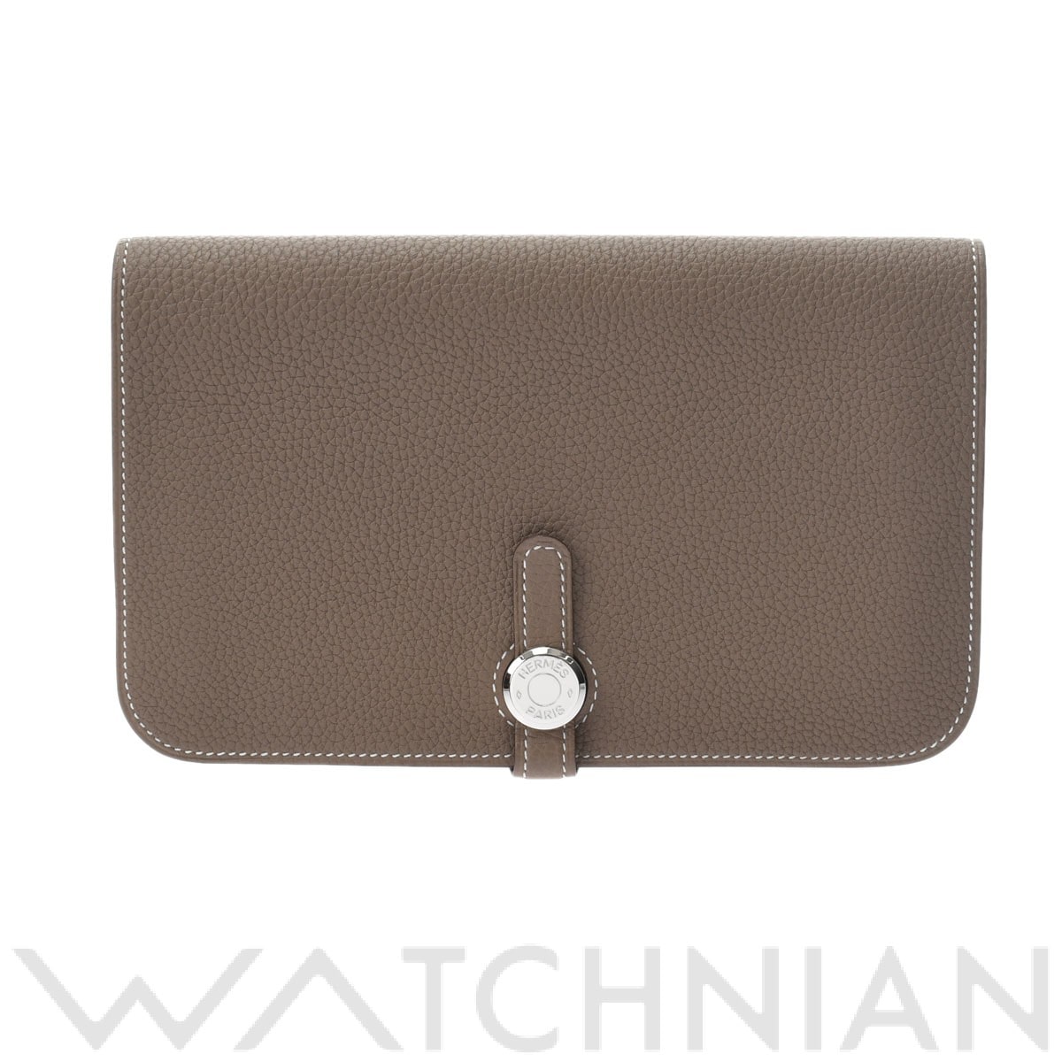 エルメス ドゴンGM エトゥープ/パラジウム金具 トゴ レディース 財布 【中古】【purse】