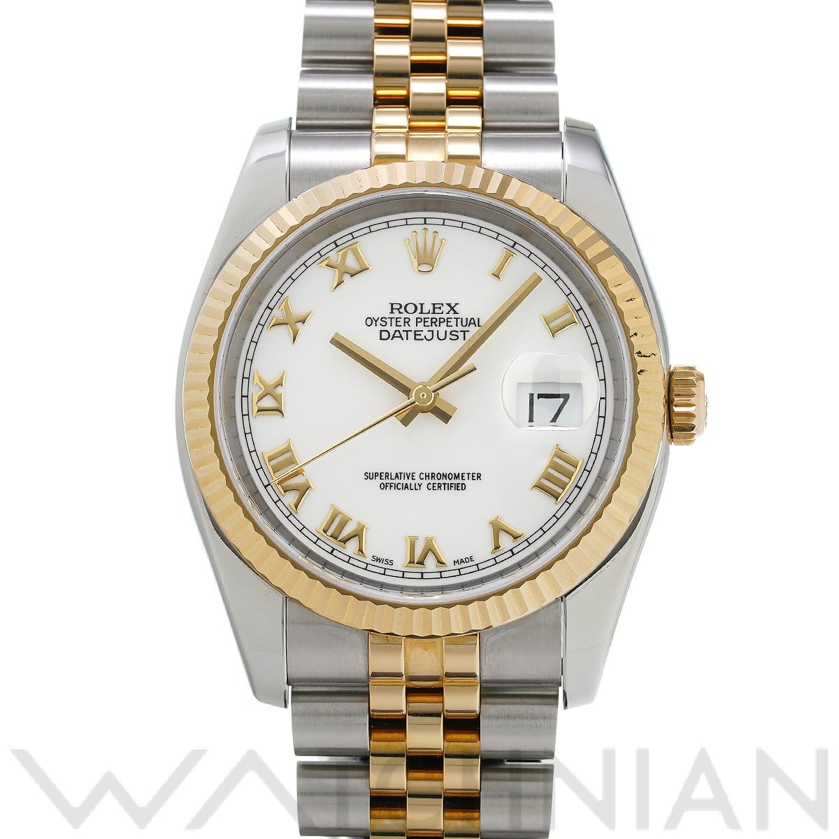 ロレックス デイトジャスト 36 116233 ホワイト メンズ 時計 【中古】【wristwatch】