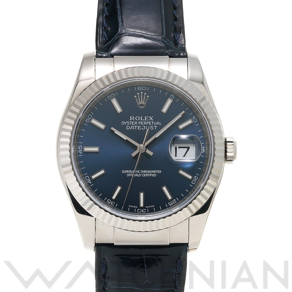 ロレックス デイトジャスト 36 116139 ブルー メンズ 時計 【中古】【wristwatch】