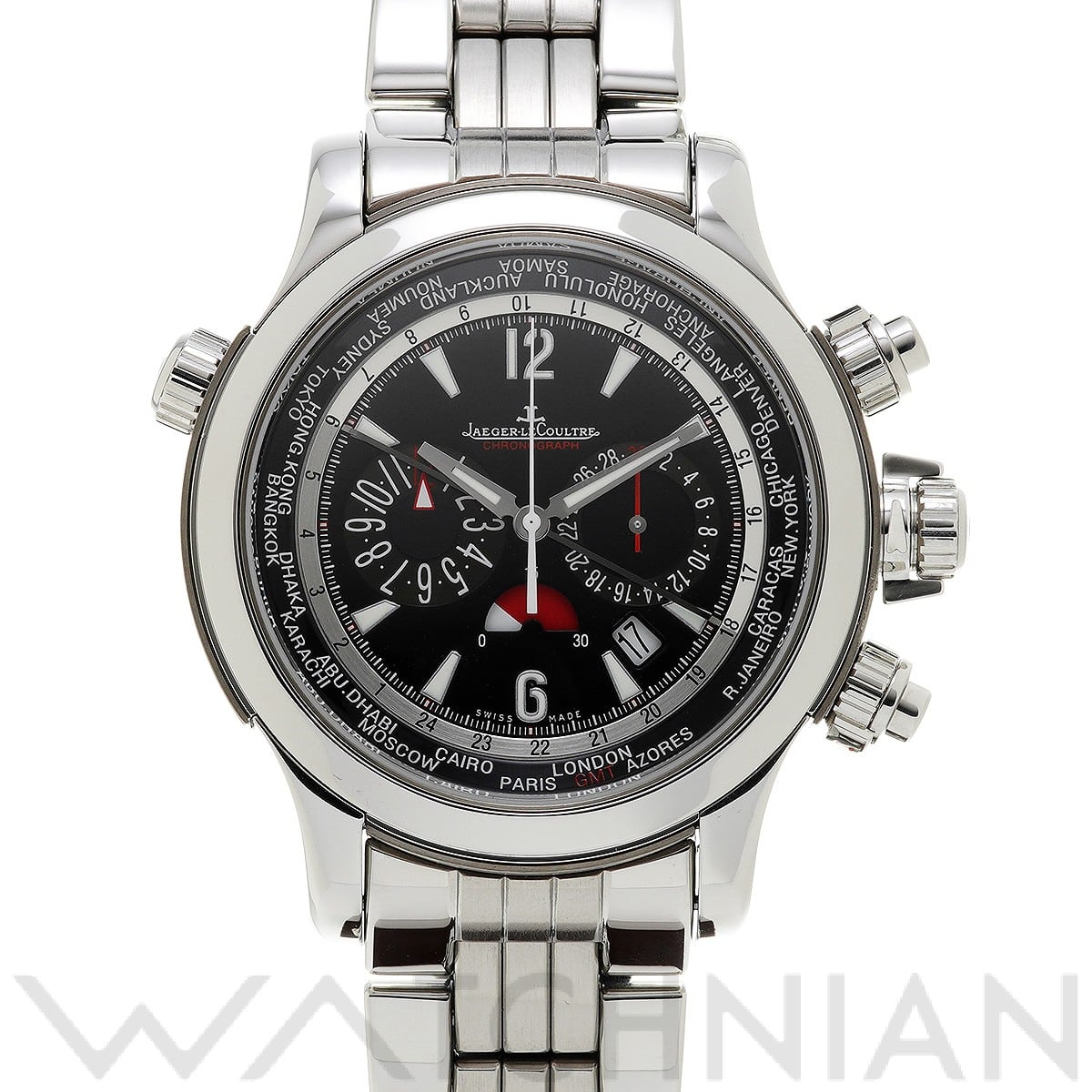 ジャガー ルクルト マスター コンプレッサー エクストリーム ワールド クロノグラフ Q1768170 ブラック メンズ 時計 【中古】【wristwatch】