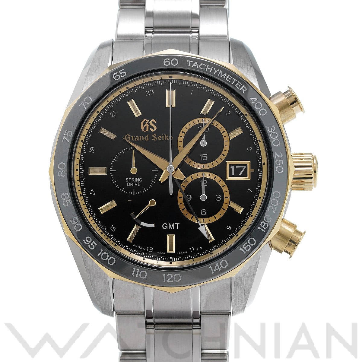 グランドセイコー スプリングドライブ クロノグラフ GMT セイコー 140th SBGC240 ブラック メンズ 時計 【中古】【wristwatch】