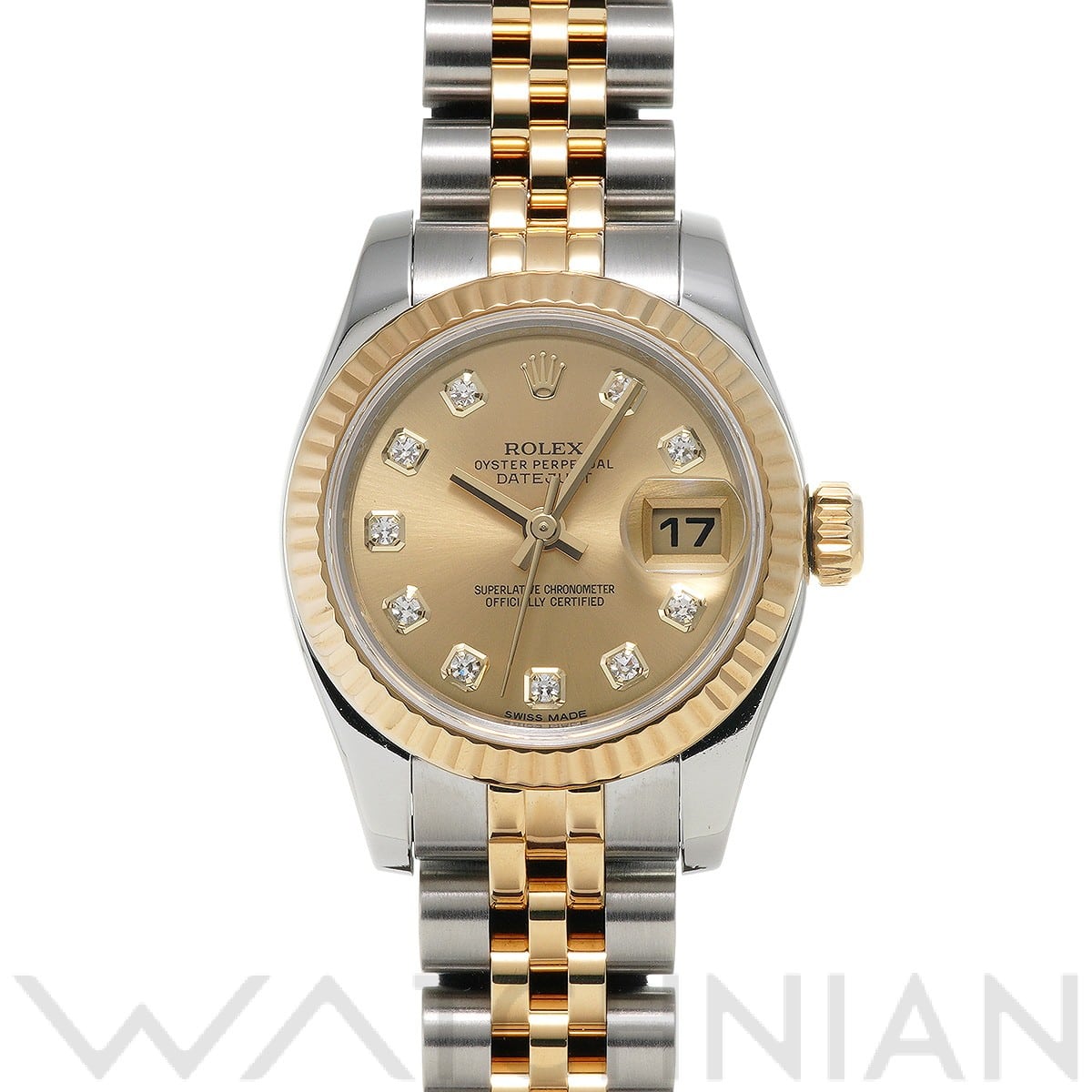 ロレックス レディ デイトジャスト 26 179173G シャンパン/ダイヤモンド レディース 時計 【中古】【wristwatch】
