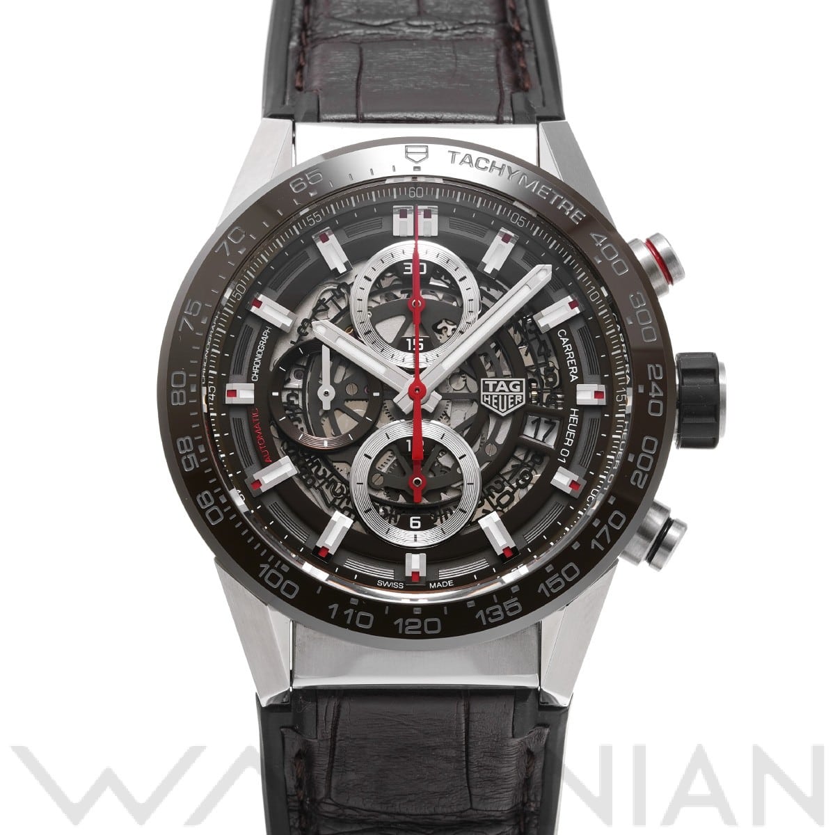 カレラ キャリバーホイヤー01 クロノグラフ CAR201U.FC6405 ブラウン タグ ホイヤー TAG HEUER メンズ 【中古】