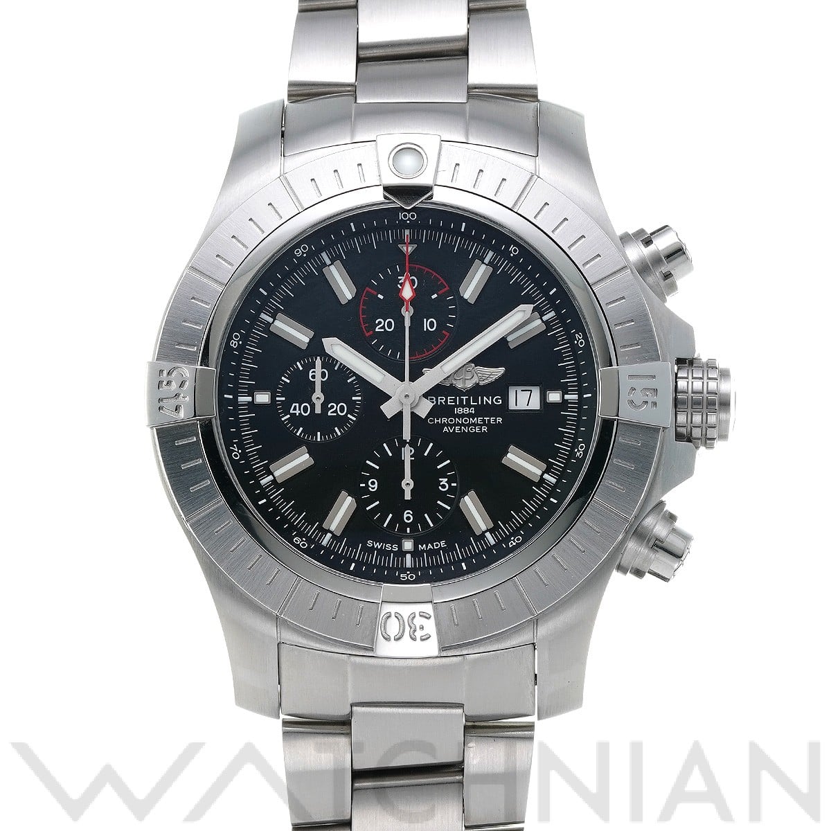 スーパーアベンジャー クロノグラフ 48 A13375101B1A1 ブラック ブライトリング BREITLING メンズ 【中古】