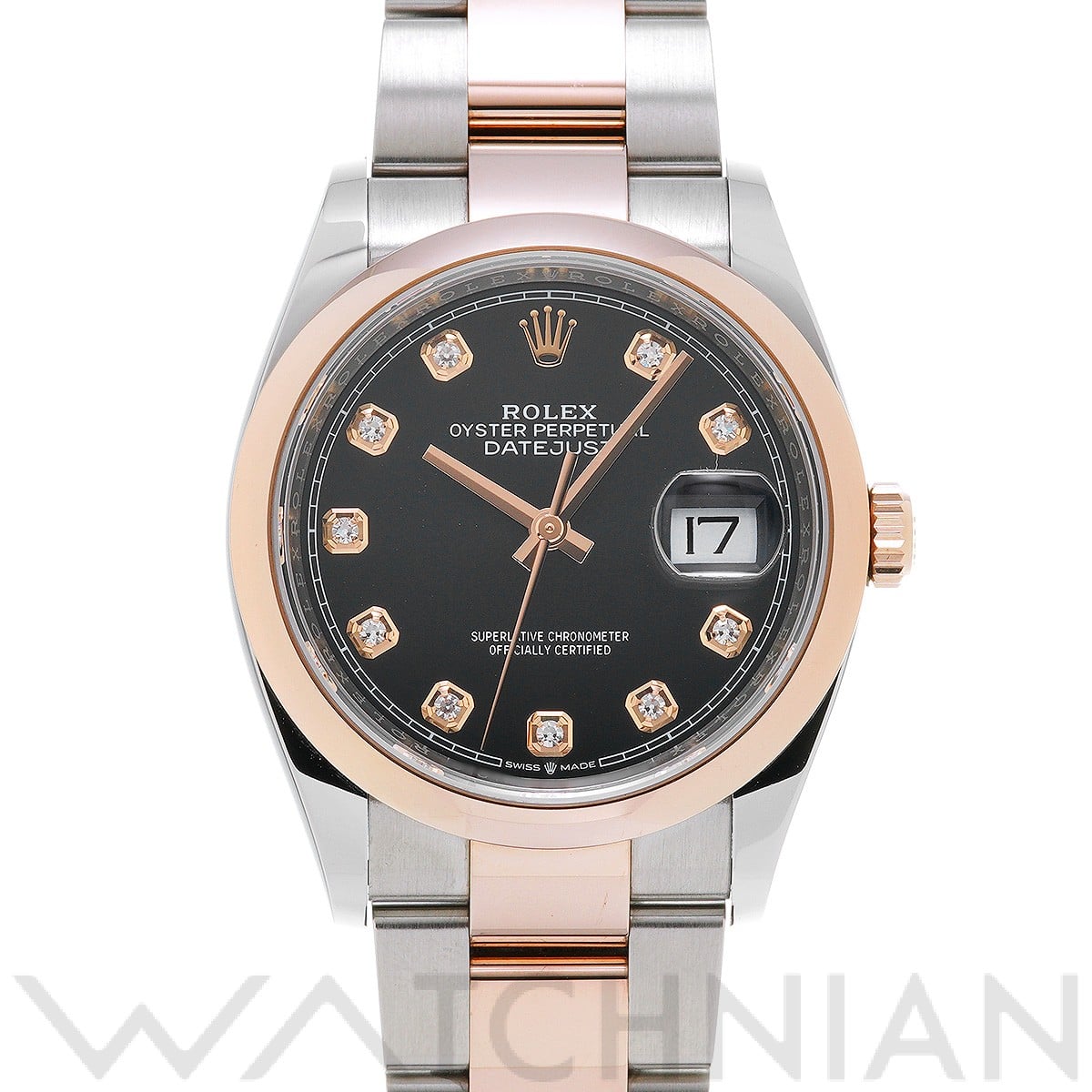 ロレックス デイトジャスト 36 126201G ブライトブラック/ダイヤモンド メンズ 時計 【中古】【wristwatch】