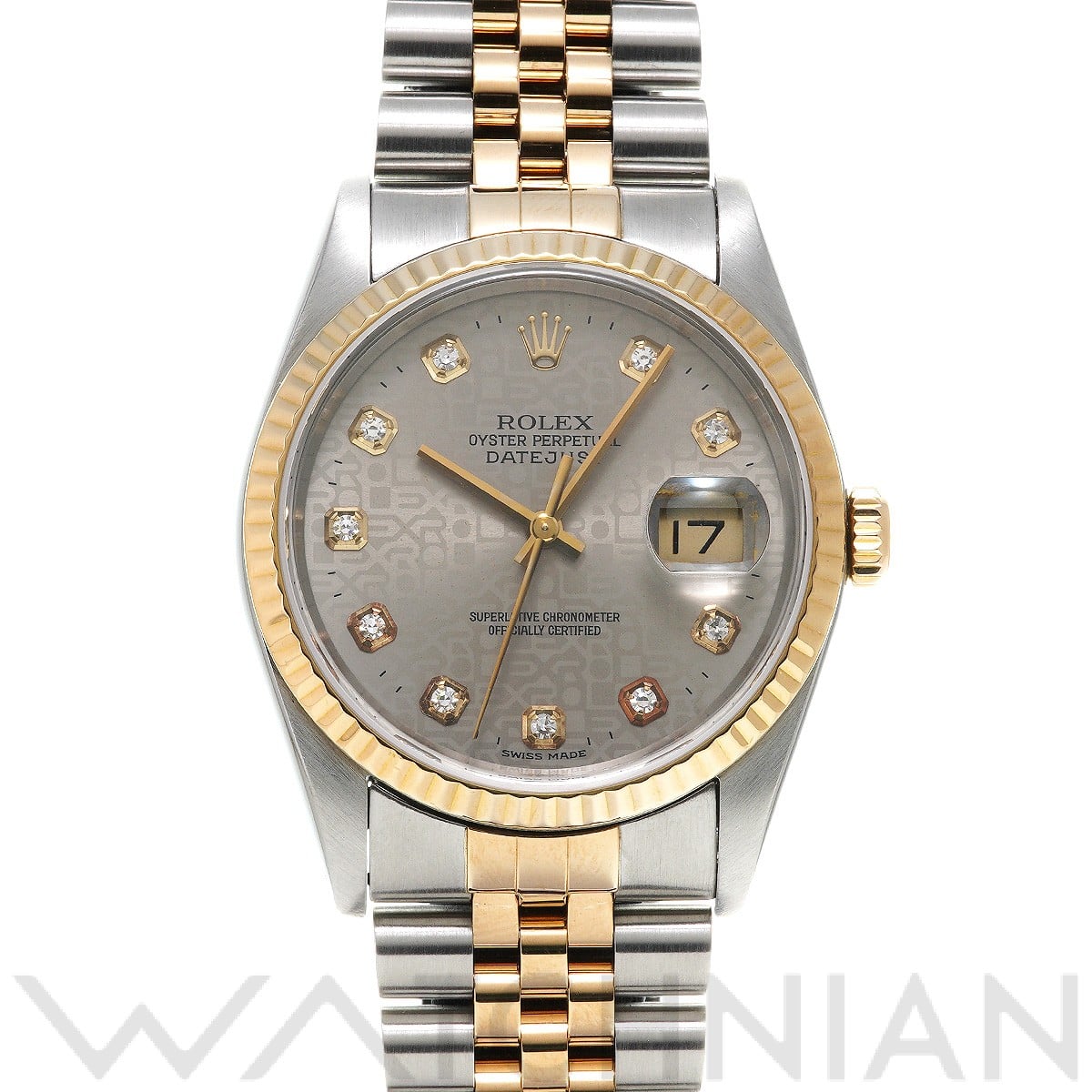 ロレックス デイトジャスト 16233G グレーコンピューター/ダイヤモンド メンズ 時計 【中古】【wristwatch】