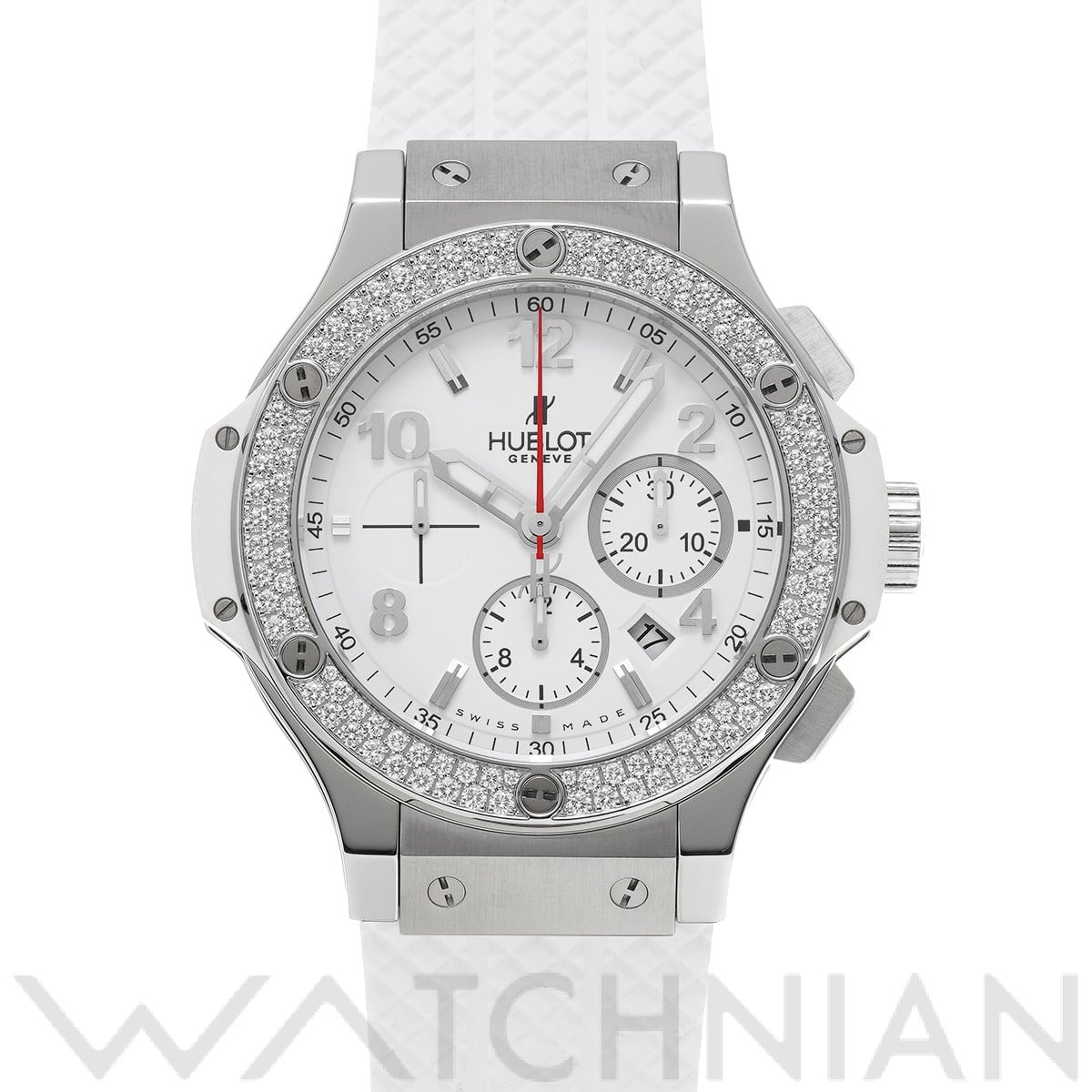 ビッグバン スチール ホワイト ダイヤモンド 301.SE.230.RW.114 ホワイト ウブロ HUBLOT メンズ 【中古】