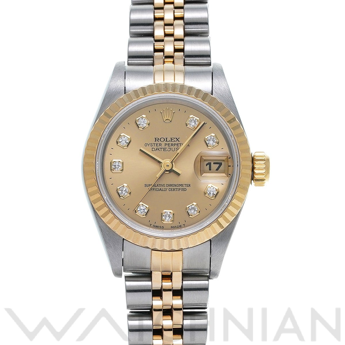 デイトジャスト 69173G W番(1995年頃製造) シャンパン/ダイヤモンド ロレックス ROLEX レディース 【中古】