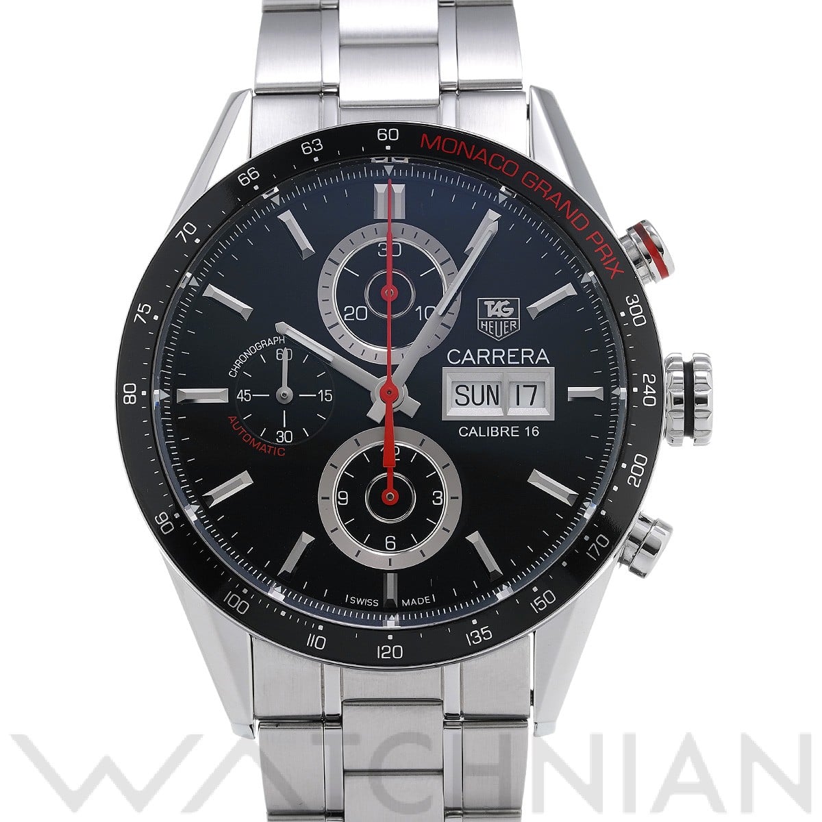 タグ ホイヤー / TAG HEUER カレラ キャリバー16 クロノグラフ モナコグランプリ CV2A1F.BA0796 ブラック メンズ 時計 【中古】【wristwatch】