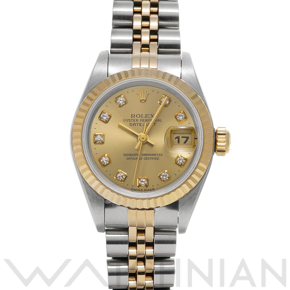 ロレックス デイトジャスト 26 69173G シャンパン/ダイヤモンド レディース 時計 【中古】【wristwatch】