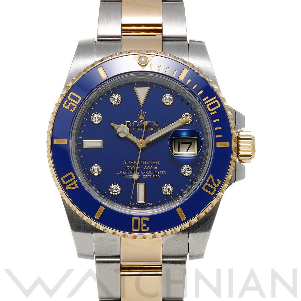 サブマリーナ デイト 116613GLB ランダムシリアル マットブルー/ダイヤモンド ロレックス ROLEX メンズ 【中古】