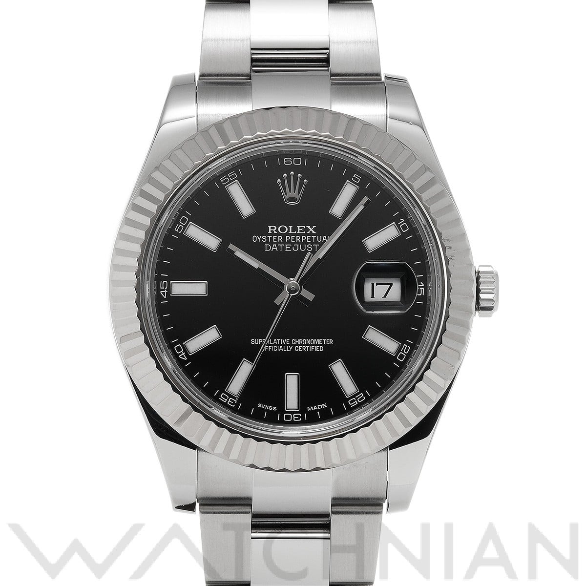 ロレックス デイトジャストII 116334 ブラック メンズ 時計 【中古】【wristwatch】