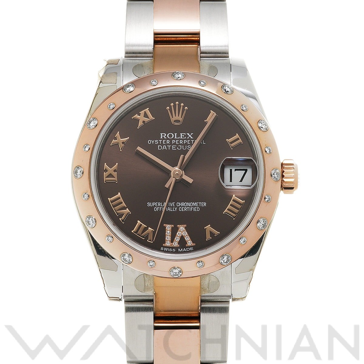 ロレックス デイトジャスト 31 178341 チョコレート/ダイヤモンド ユニセックス 時計 【中古】【wristwatch】