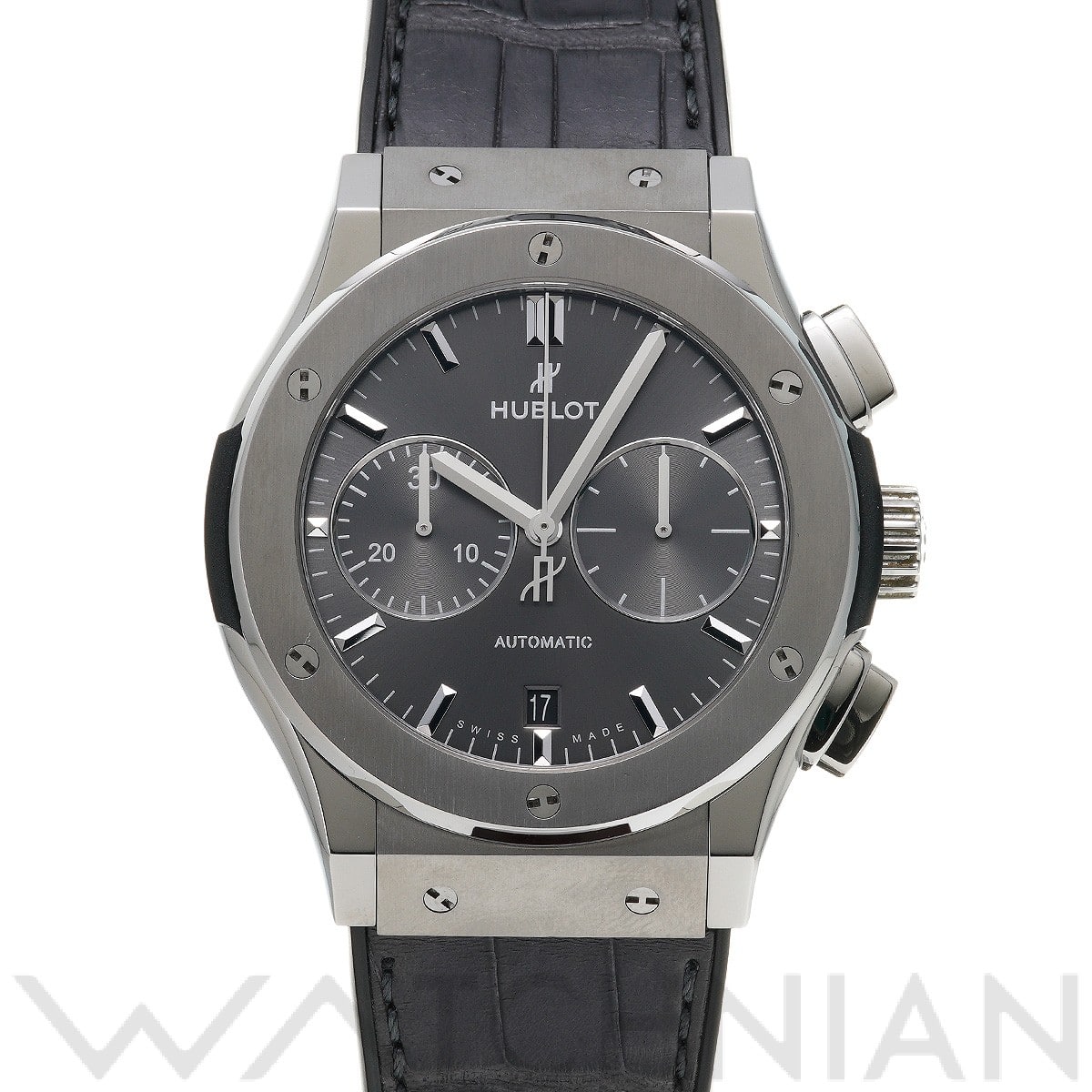 クラシックフュージョン チタニウム クロノグラフ レーシンググレー 521.NX.7071.LR グレー ウブロ HUBLOT メンズ 【中古】