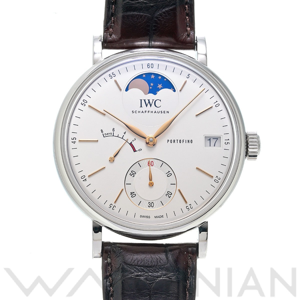 ポートフィノ ハンドワインド ムーンフェイズ IW516401 シルバー インターナショナルウォッチカンパニー IWC メンズ 【中古】