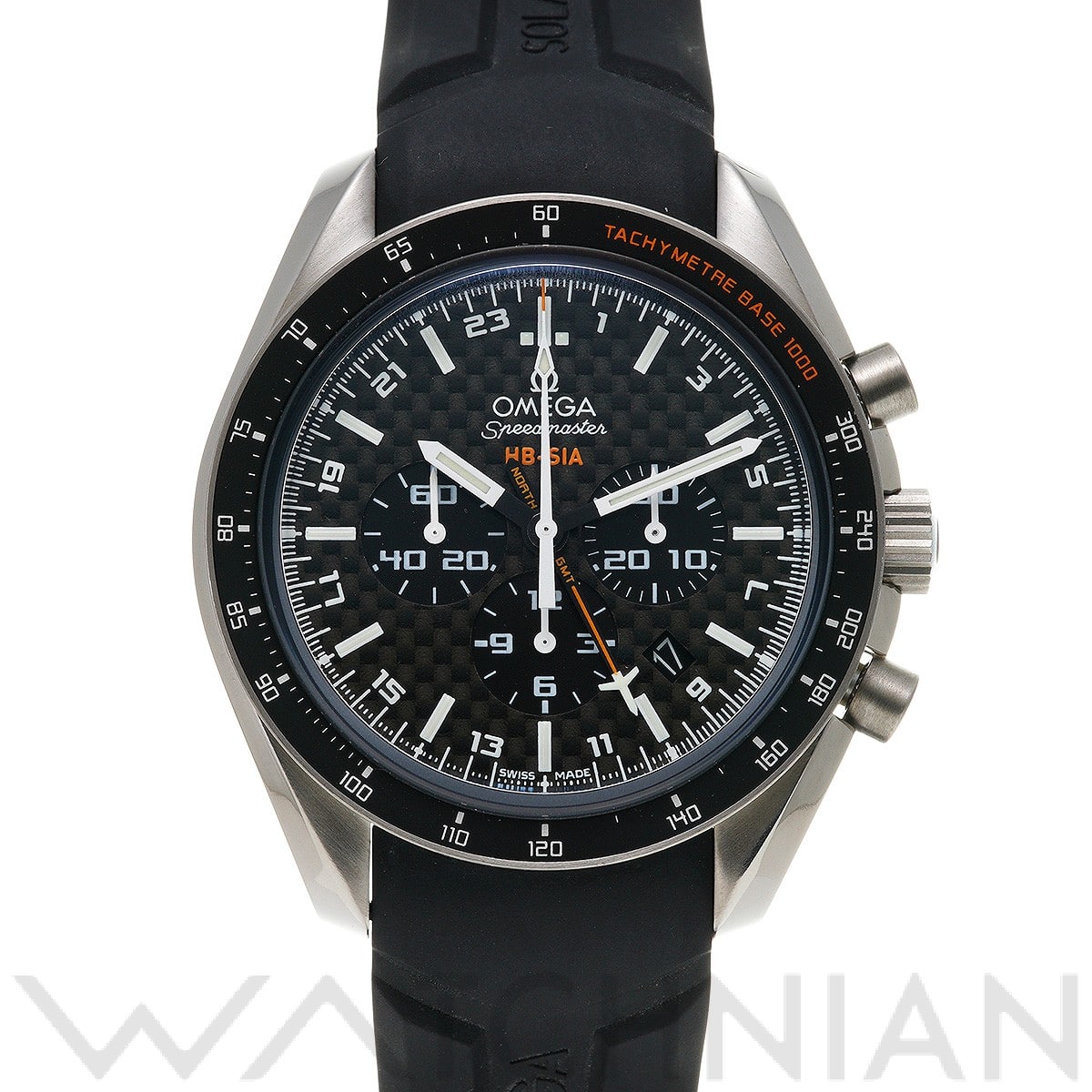 スピードマスター HB-SIA コーアクシャル GMT 321.92.44.52.01.001 ブラックカーボン オメガ OMEGA メンズ 【中古】