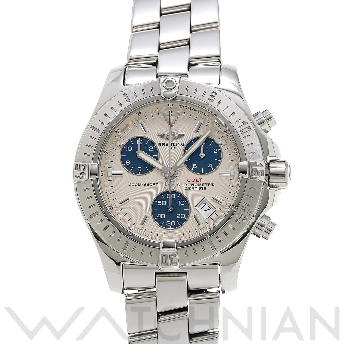 ブライトリング / BREITLING クロノ コルト クォーツ A738G97PRS ホワイト/ブルー メンズ 時計 【中古】【wristwatch】