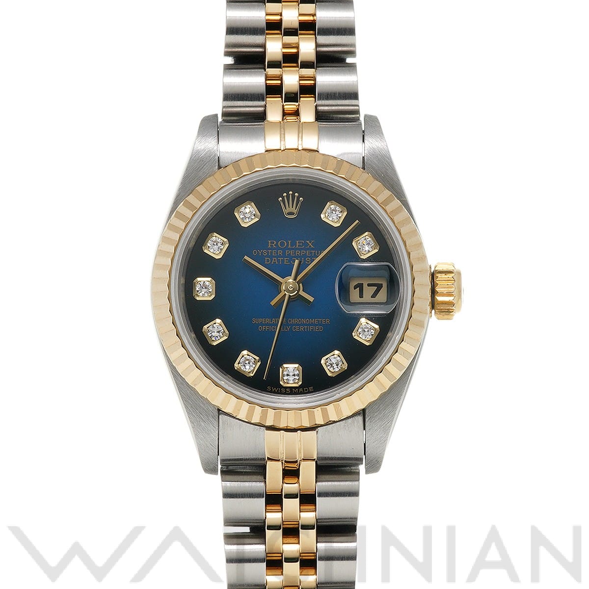 ロレックス デイトジャスト 79173G ブルー/ダイヤモンド レディース 時計 【中古】【wristwatch】