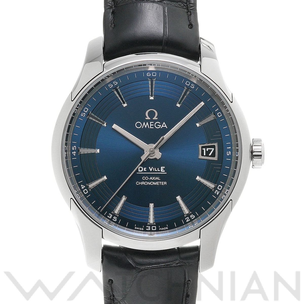 デ・ヴィル アワービジョン 431.33.41.21.03.001 ブルー オメガ OMEGA メンズ 【中古】