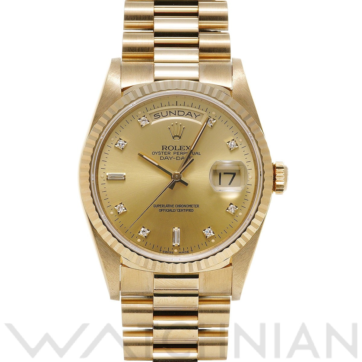 ロレックス デイデイト 36 18238A シャンパン/ダイヤモンド メンズ 時計 【中古】【wristwatch】