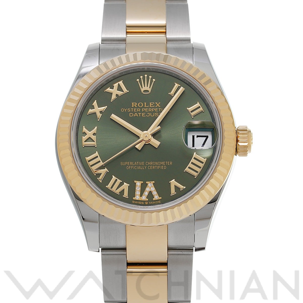 ロレックス デイトジャスト 31 278273 オリーブグリーン/ダイヤモンド ユニセックス 時計 【中古】【wristwatch】