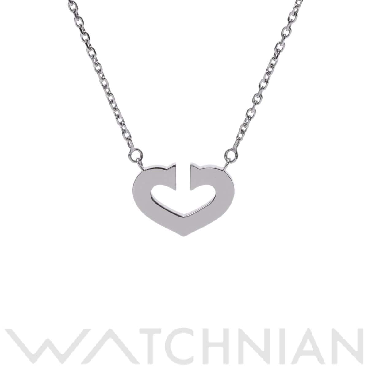 カルティエ Cハート ネックレス シルバー K18ホワイトゴールド WG レディース ジュエリー 【中古】【jewelry】