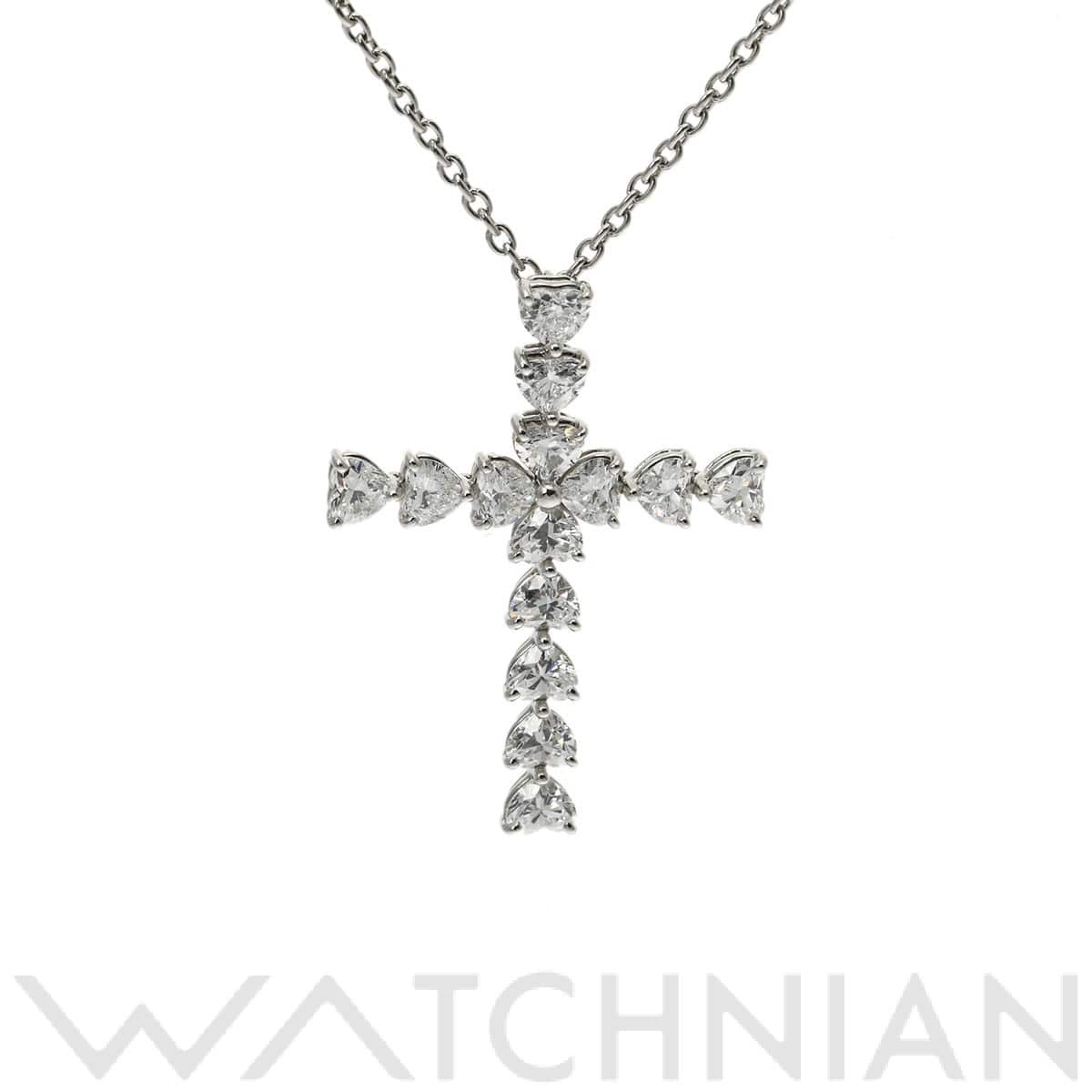 ハリー ウィンストン ハートシェイプ クロスネックレス ダイヤ シルバー Pt950プラチナ レディース ジュエリー 【中古】【jewelry】