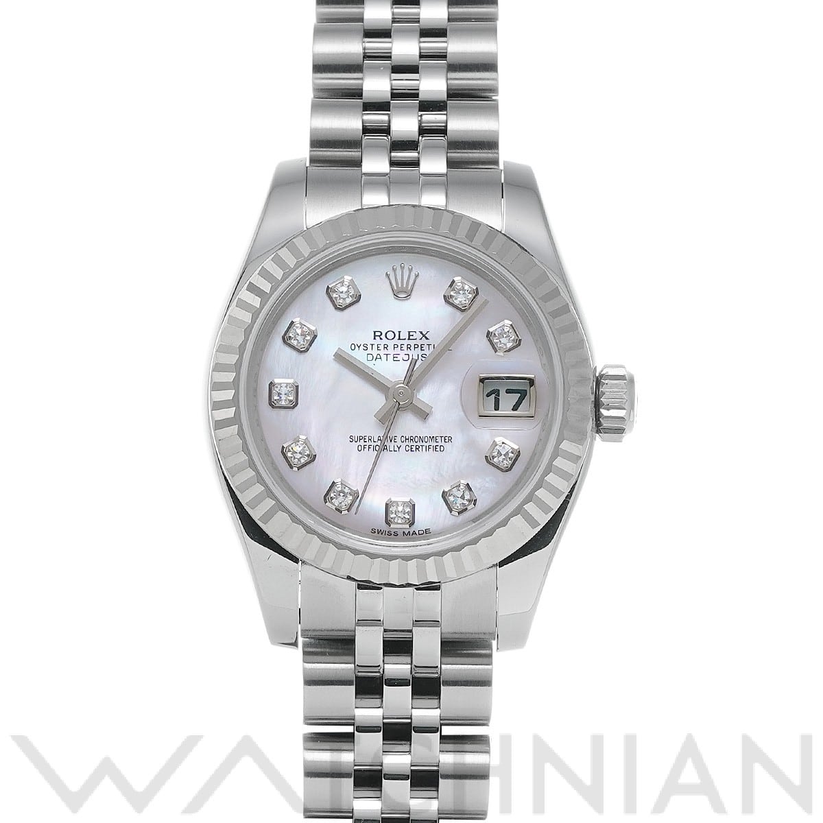 ロレックス レディ デイトジャスト 26 179174NG ホワイトシェル/ダイヤモンド レディース 時計 【中古】【wristwatch】