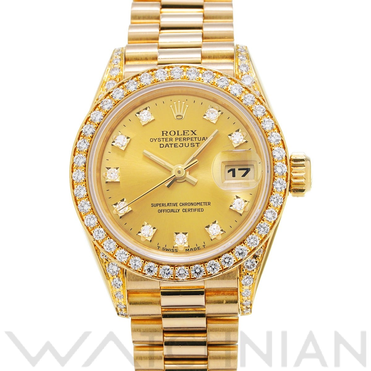 デイトジャスト 69158G S番(1994年頃製造) シャンパン/ダイヤモンド ロレックス ROLEX レディース 【中古】