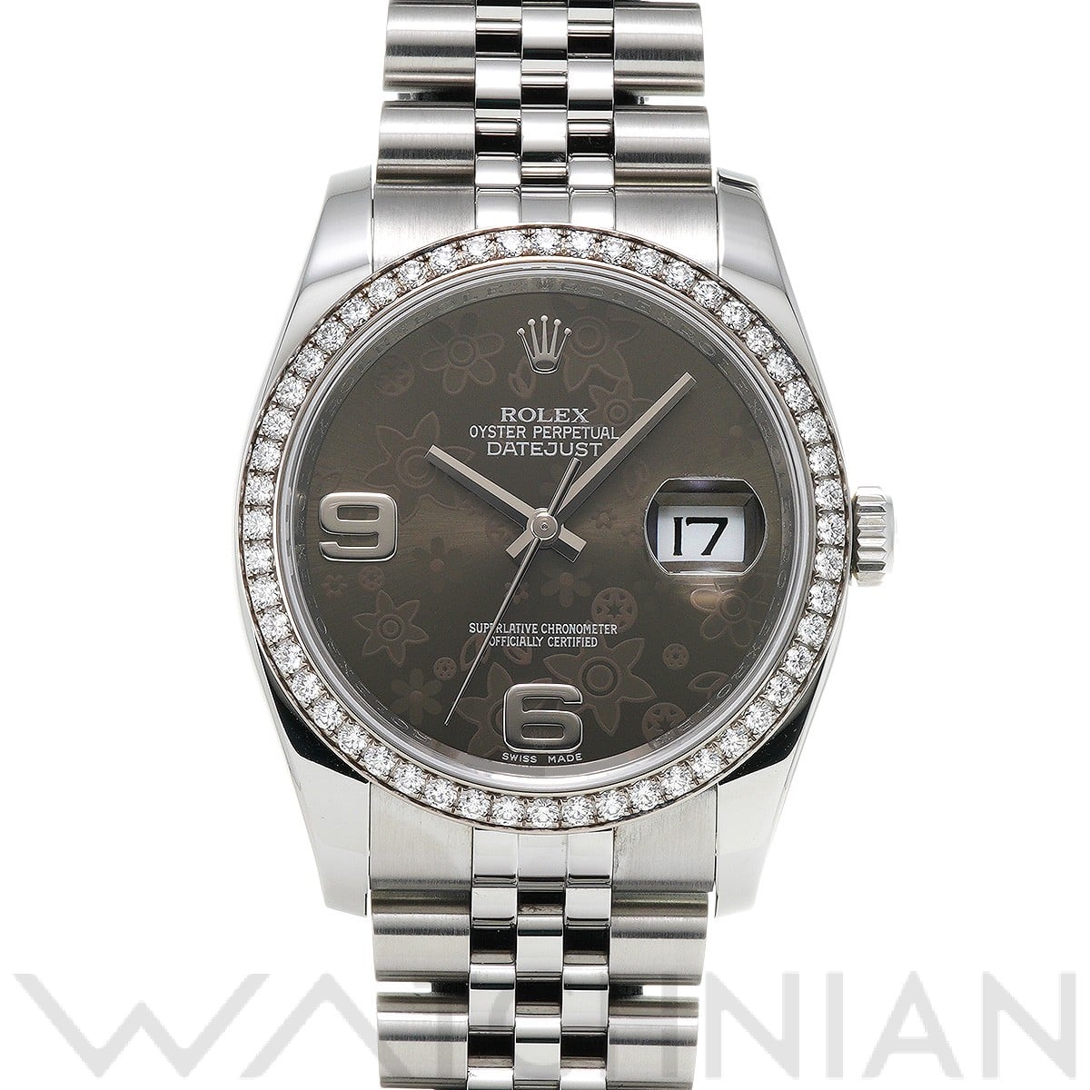 ロレックス デイトジャスト 36 116244 グレーフラワー メンズ 時計 【中古】【wristwatch】