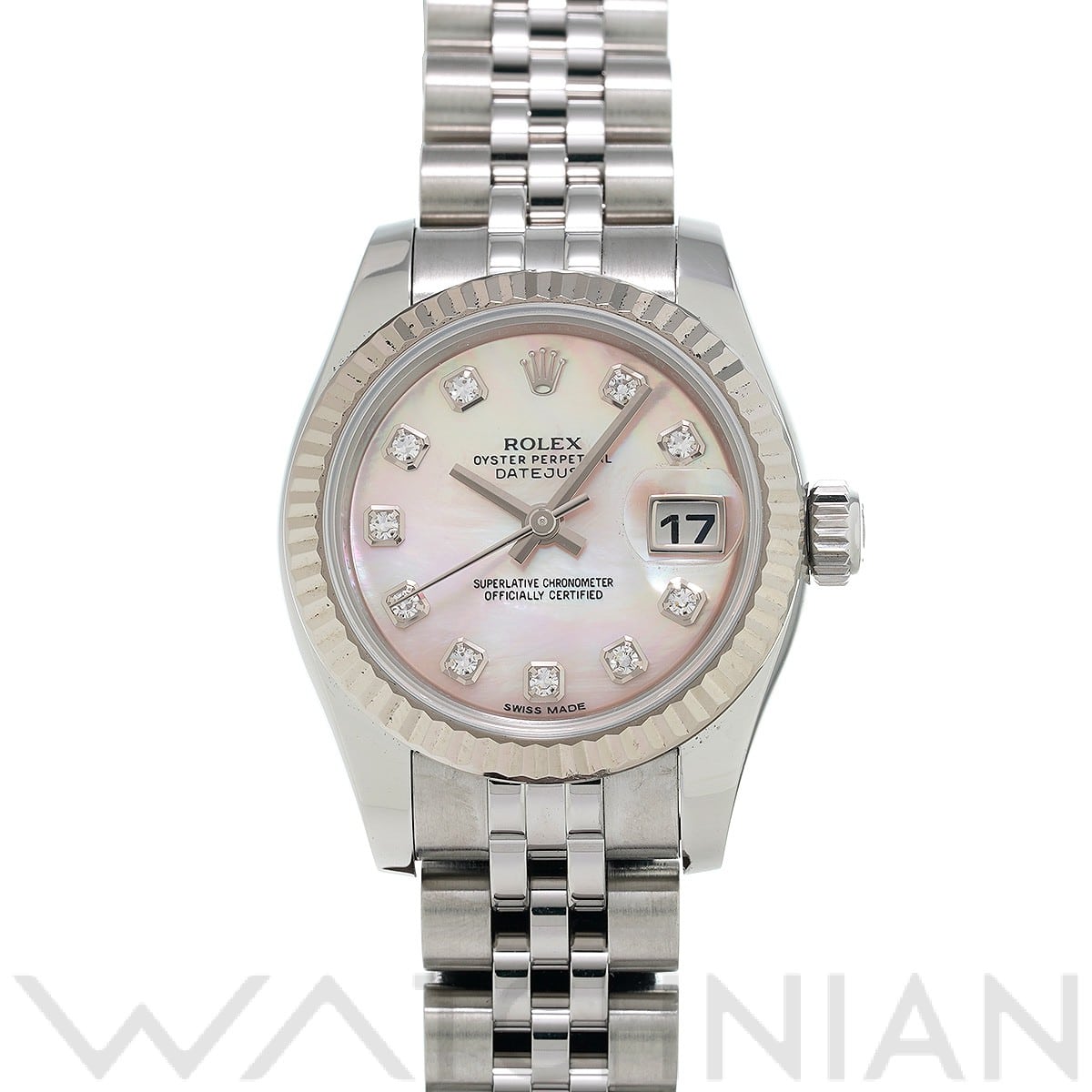 ロレックス レディ デイトジャスト 26 179174NG ピンクシェル/ダイヤモンド レディース 時計 【中古】【wristwatch】